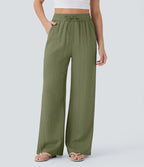 Drawstring side pocket casual linen trousers | Lindgren Studio