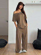 2026 Women's Casual Solid Color Sports Two-Piece Set | Lindgren Studio