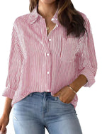 Printed striped cardigan casual long-sleeved shirt | Lindgren Studio