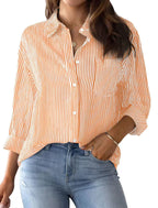 Printed striped cardigan casual long-sleeved shirt | Lindgren Studio