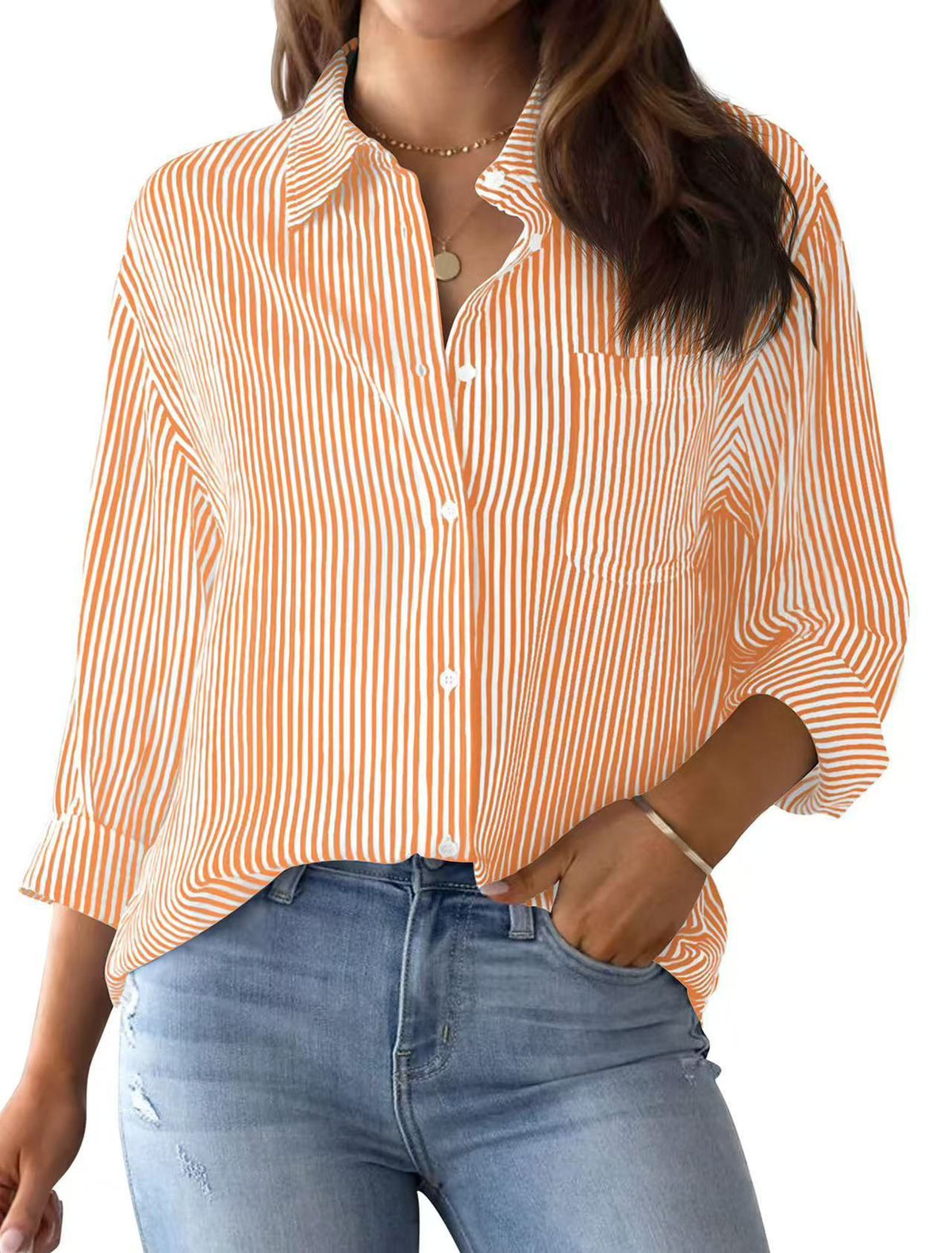 Printed striped cardigan casual long-sleeved shirt | Lindgren Studio