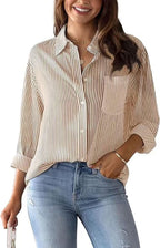 Printed striped cardigan casual long-sleeved shirt | Lindgren Studio
