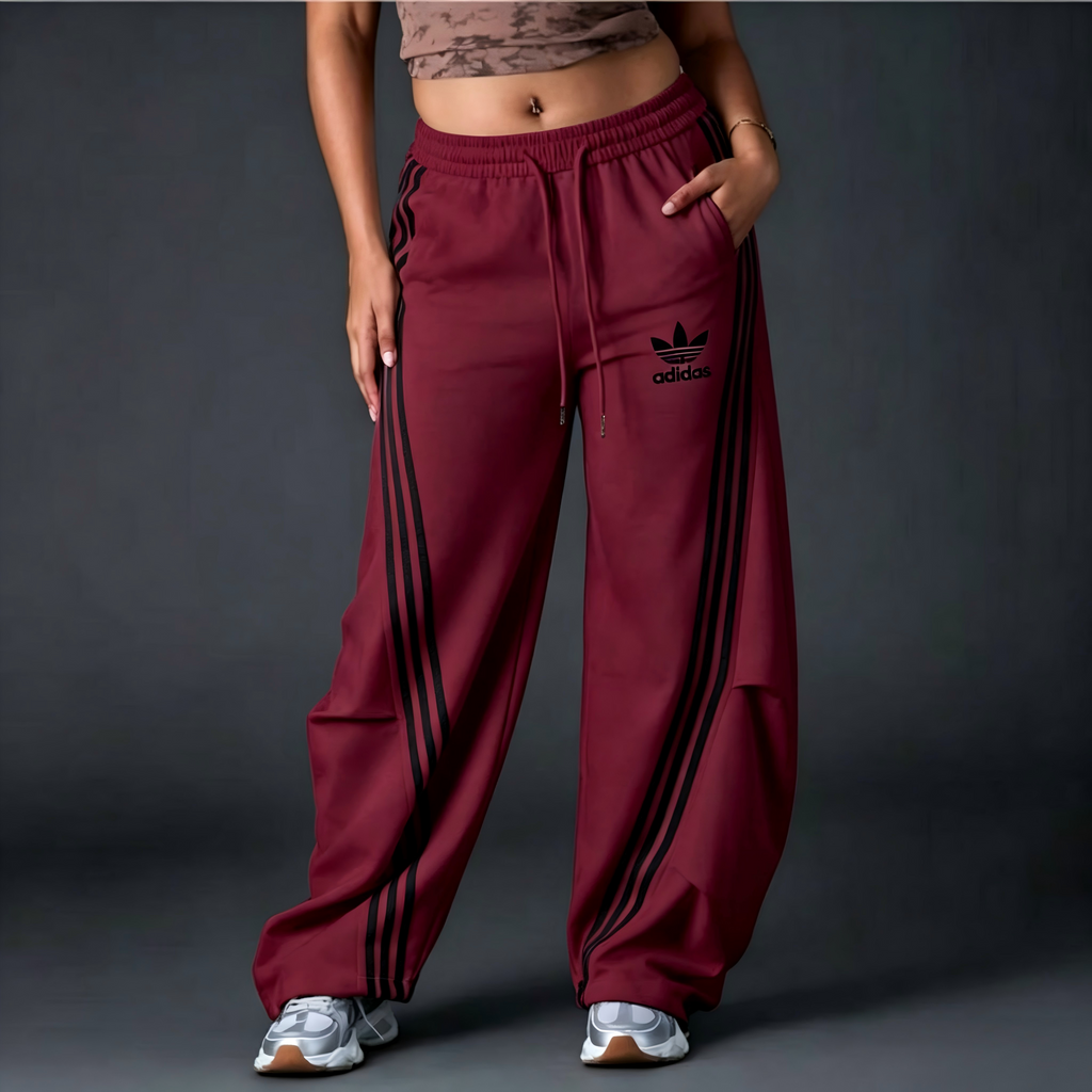 Comfort Wide-Leg Stripe Track Pants | Lindgren Studio