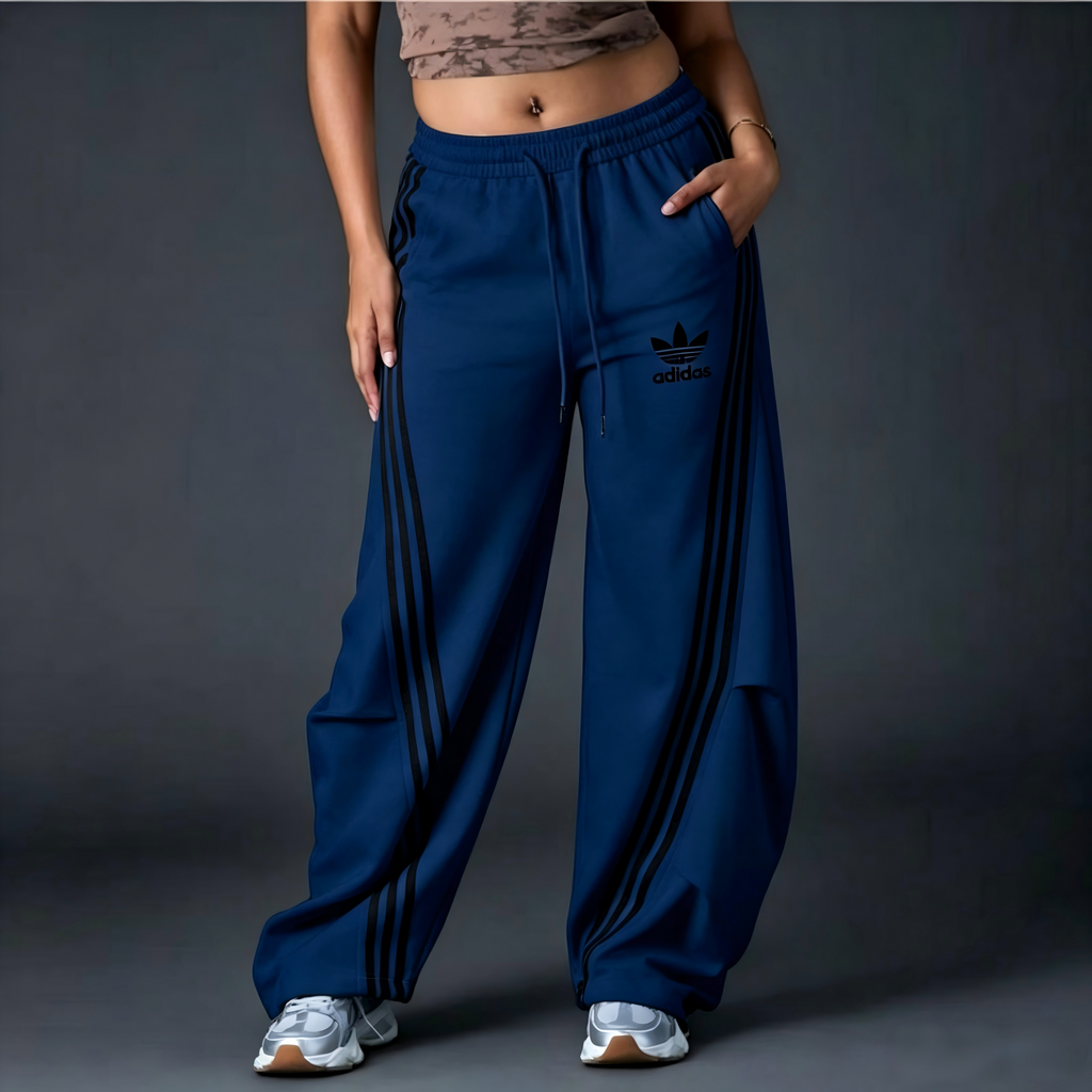 Comfort Wide-Leg Stripe Track Pants | Lindgren Studio