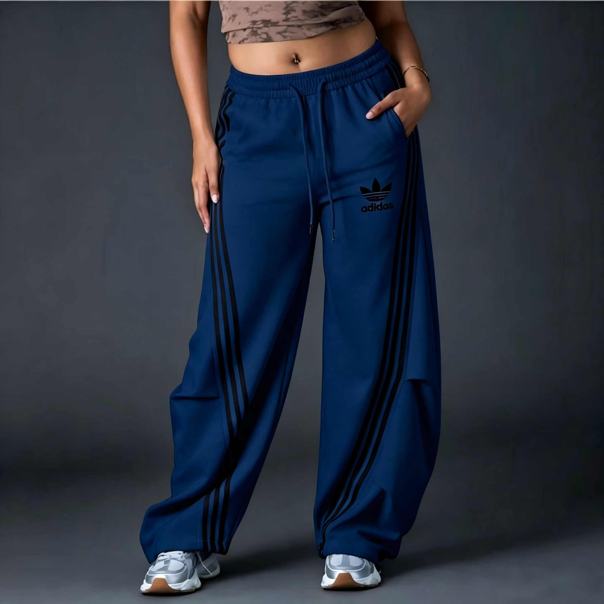 Comfort Wide-Leg Stripe Track Pants | Lindgren Studio