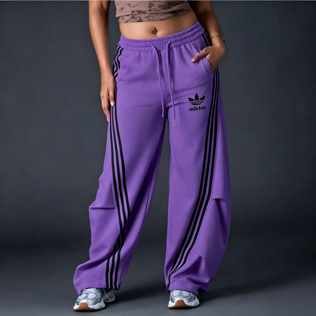 Comfort Wide-Leg Stripe Track Pants | Lindgren Studio