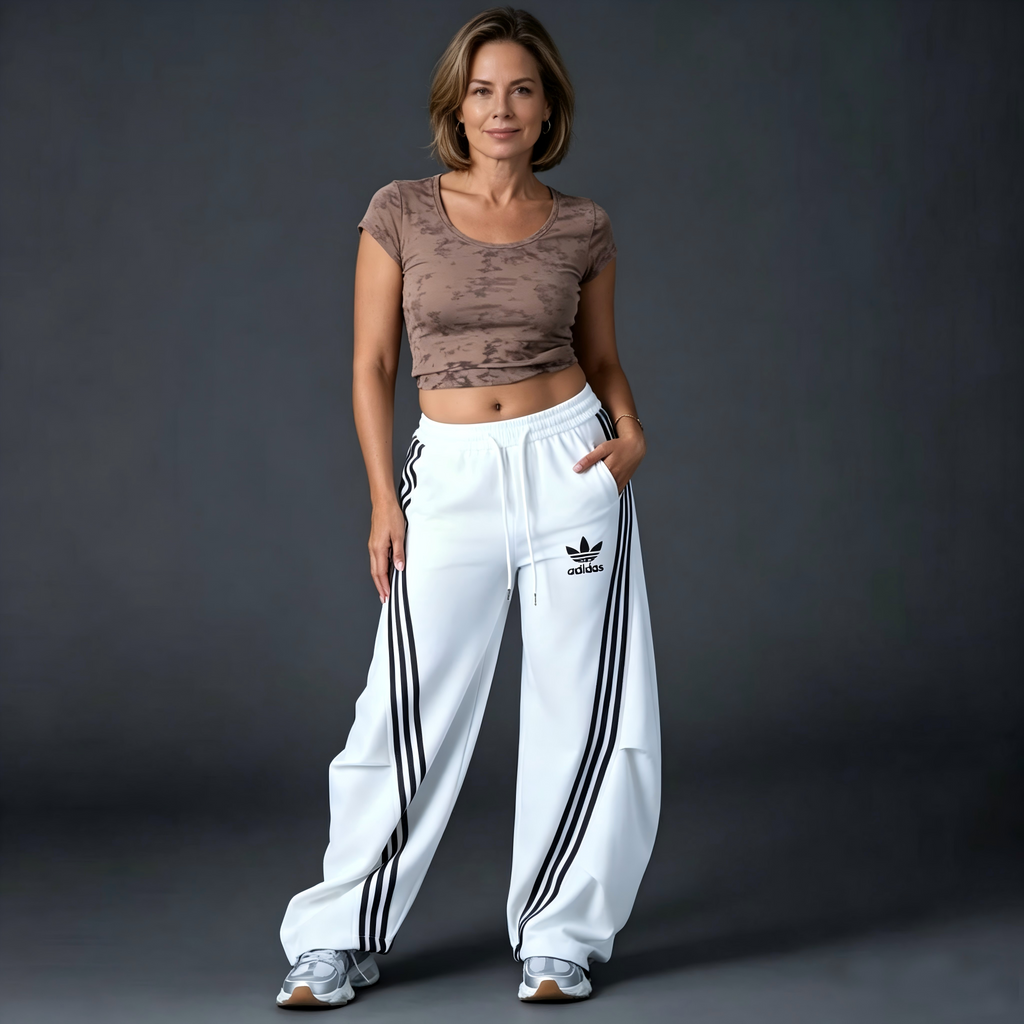 Comfort Wide-Leg Stripe Track Pants | Lindgren Studio