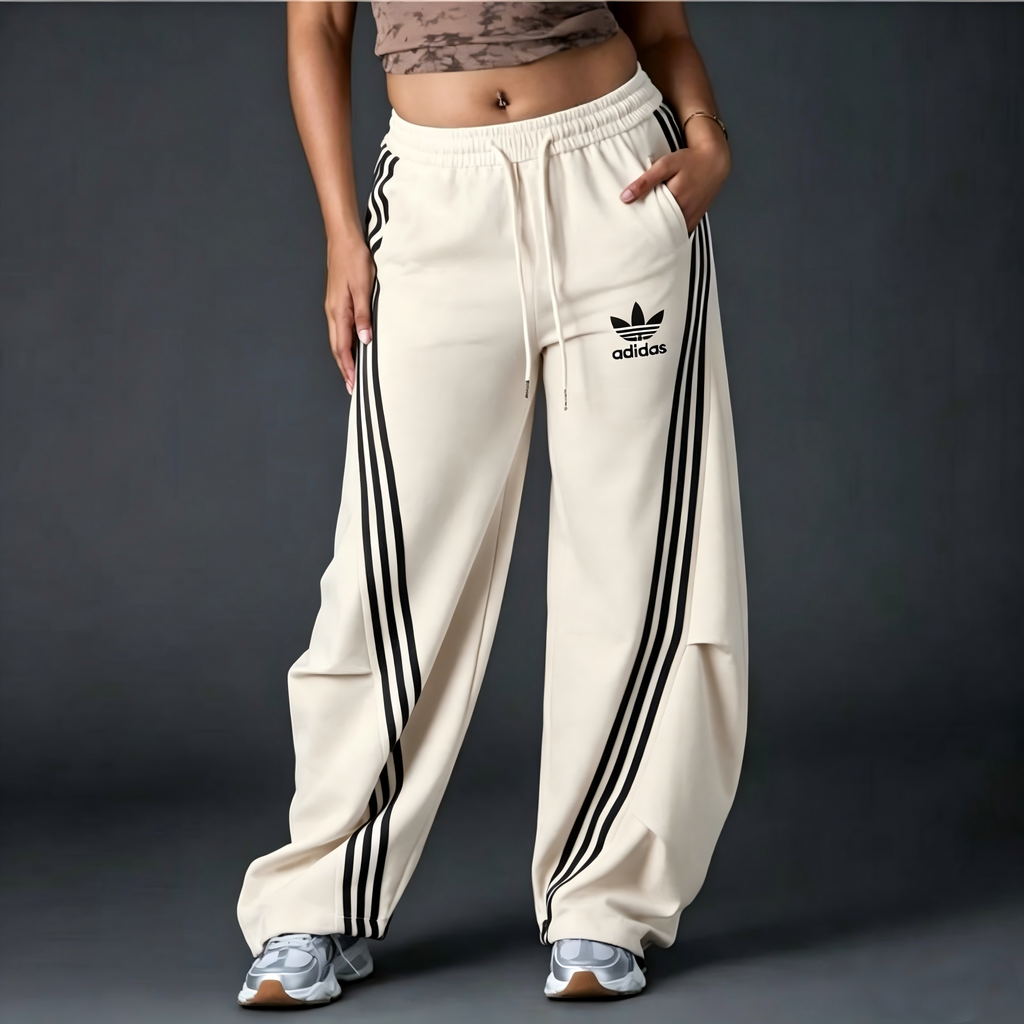 Comfort Wide-Leg Stripe Track Pants | Lindgren Studio