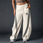 Comfort Wide-Leg Stripe Track Pants | Lindgren Studio