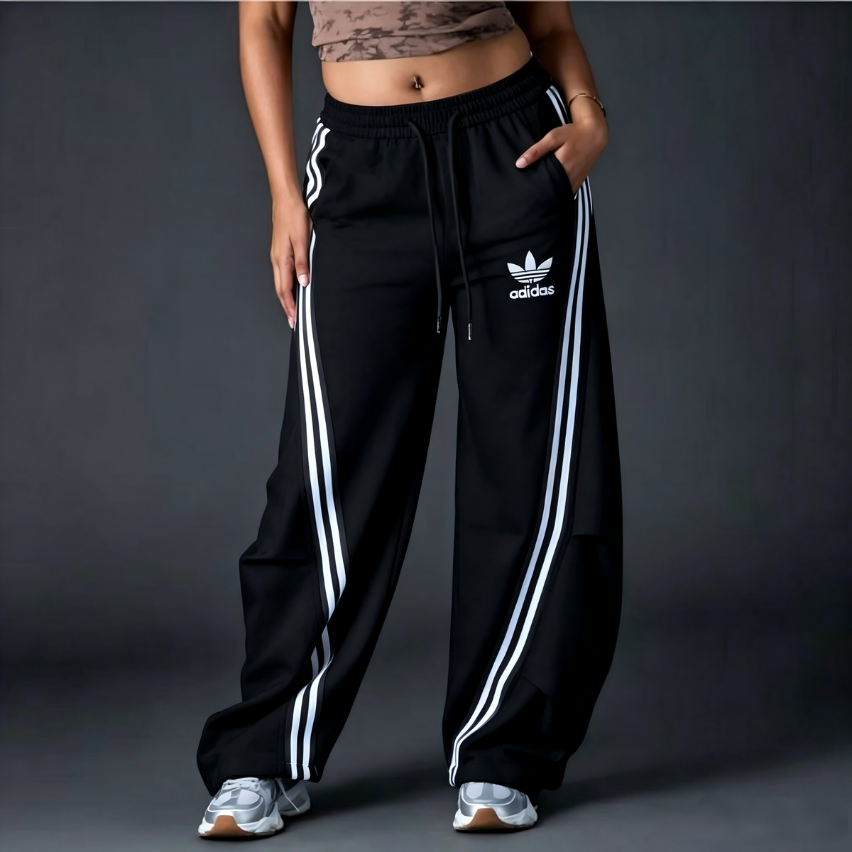Comfort Wide-Leg Stripe Track Pants | Lindgren Studio