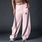 Comfort Wide-Leg Stripe Track Pants | Lindgren Studio